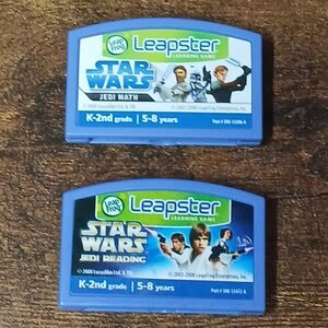 LOT OF 2 LEAP FROG GAMES, LEAPSTER, STAR WARS JEDI MATH AND READING, Grades K-2